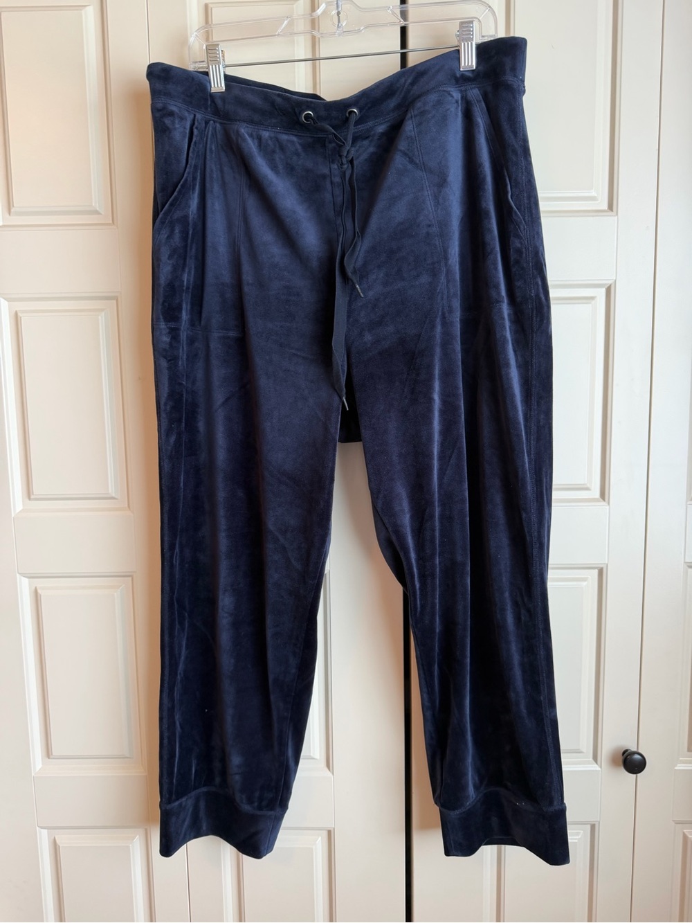 Anthropologie Saturday Sunday Navy Velour Drawstring Pants XL